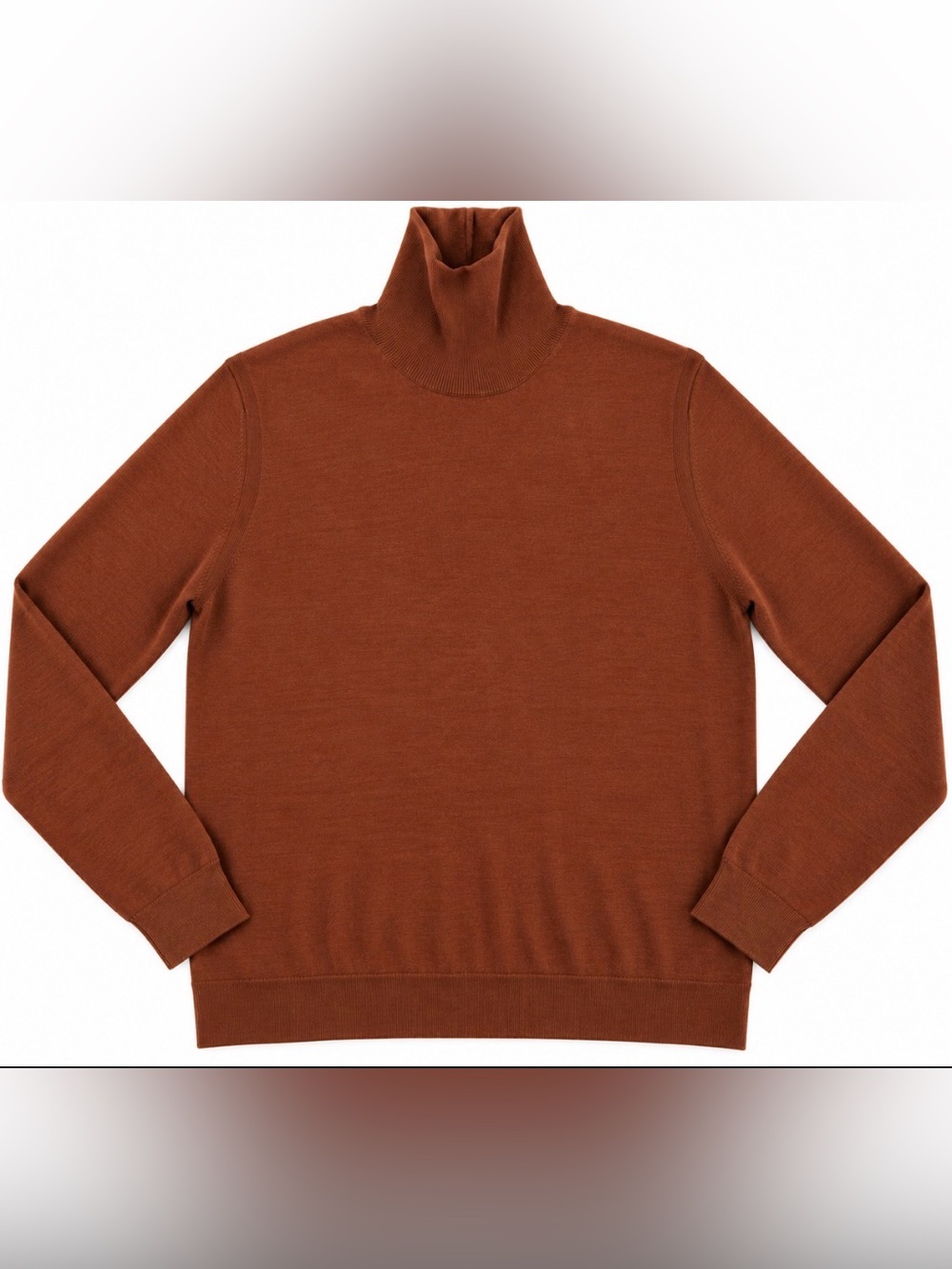NWT Express Men’s XL 100% Merino Wool Turtleneck Sweater Brown Quiet Luxury